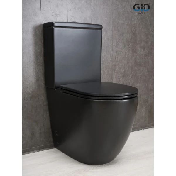Унитаз-компакт GID Tn2188Bm безободковый, с сиденьем микролифт, черный матовый