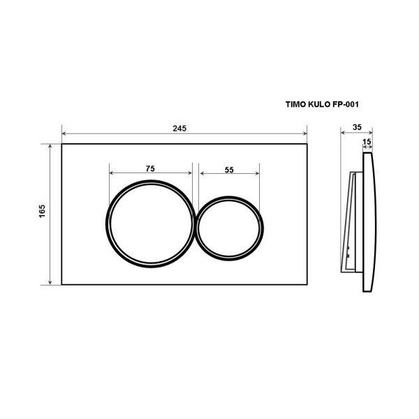 Кнопка смыва TIMO KULO 250x165 matt black (FP-001MB)