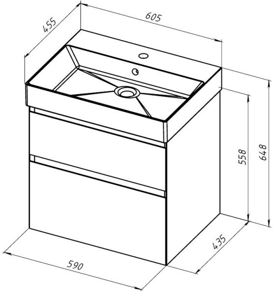 Тумба под раковину Allen Brau Infinity 60 1.210024.NO дуб