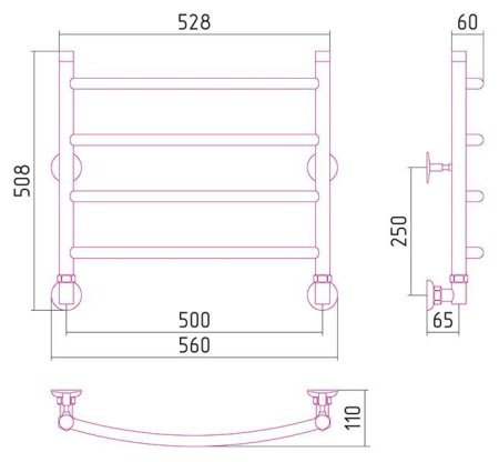 Полотенцесушитель водяной Стилье Аксиома 50х50
