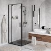 Душевой уголок WasserKRAFT 74P19 профиль черный, стекло прозрачное