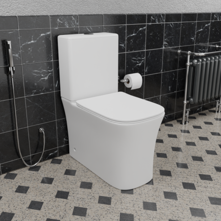 Унитаз напольный CeramaLux 1218A, Бело-Глянцевый