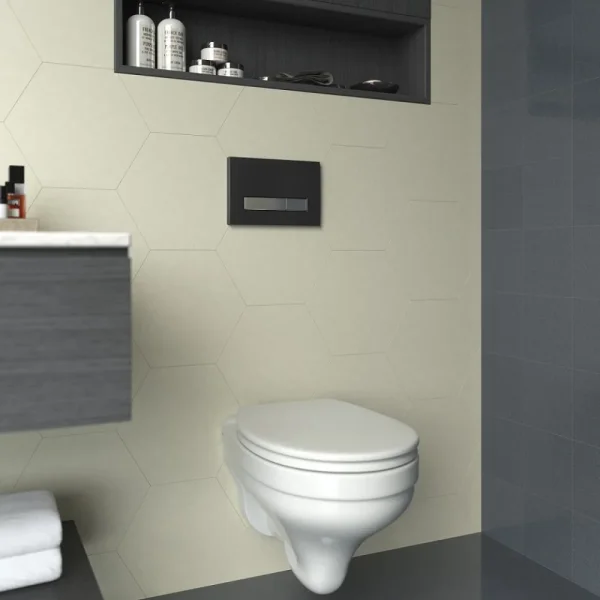 Кнопка смыва Berges Atom Line 049231 для инсталляции, черный матовый/хром