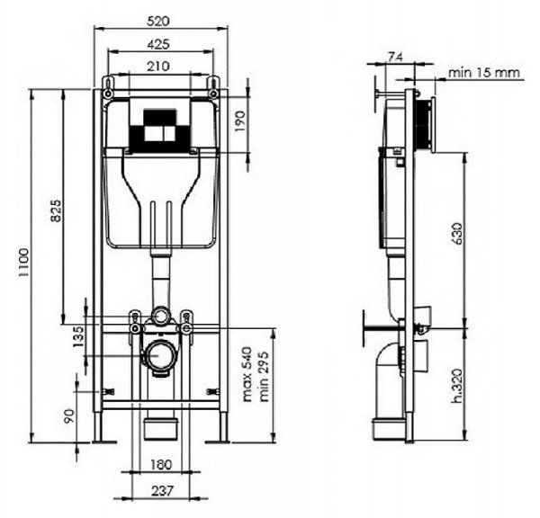 Система инсталляции для унитазов Serel SAN85