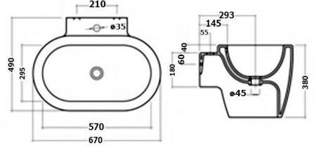 Раковина Ceramica Ala Wave WAVWB670