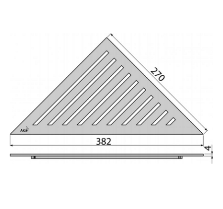 Решетка AlcaPlast GRACE нержавеющая сталь матовая