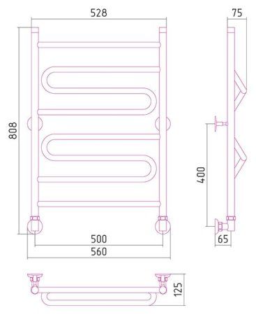 Полотенцесушитель водяной Стилье Вариация 80х50