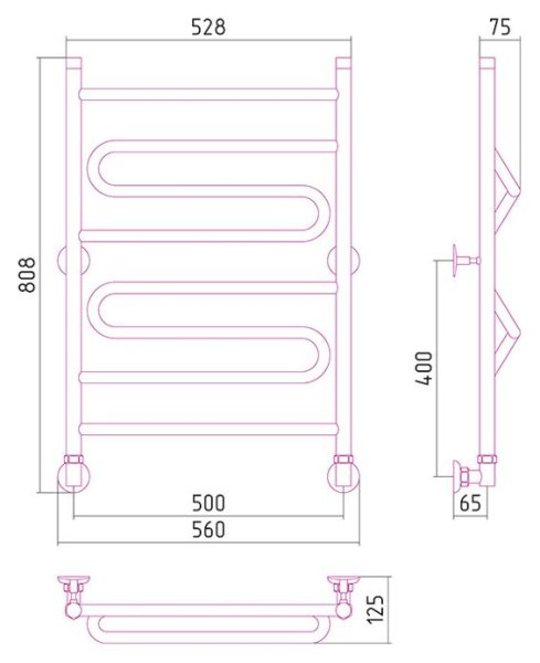 Полотенцесушитель водяной Стилье Вариация 80х50