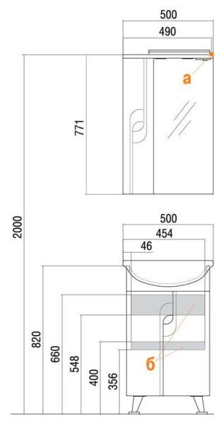 Тумба с раковиной Aquaton Панда 1A053701PD010 50 белый