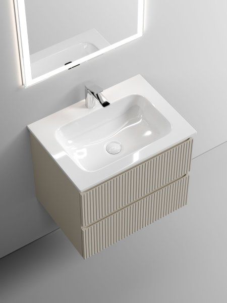 Тумба подвесная SANCOS Snob T 590х445х500, c двумя ящиками оснащенными доводчиками, Beige Soft , SNT60CE