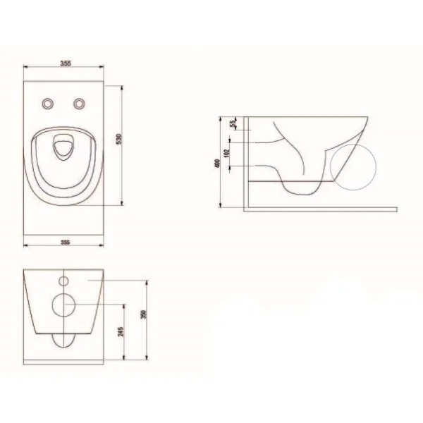 Унитаз подвесной beWash Bogen 88303601 безободковый, с функцией биде, с сиденьем микролифт, белый