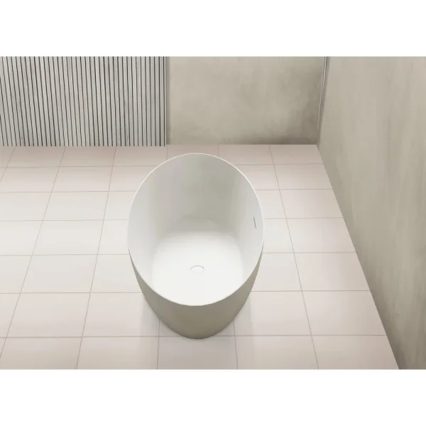 Ванна из литьевого мрамора Abber Stein AS9625-1.8 180x85 см, отдельностоящая, белый матовый