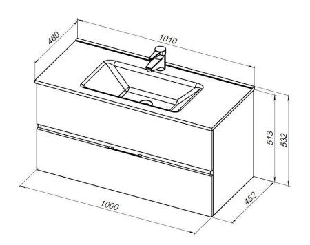 Раковина Aquanet Flat 00254365 100 белый