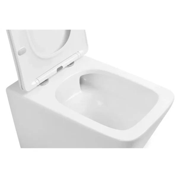 Унитаз подвесной Abber Rechteck AC1201T безободковый, торнадо, с сиденьем микролифт, белый