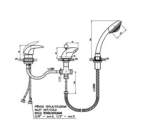 Смеситель Rav Slezak Dunaj D470.5S для ванны хром