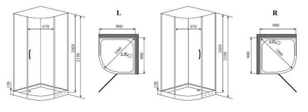 Душевая кабина Timo Premium ARMO 90*90*215  (H-506)
