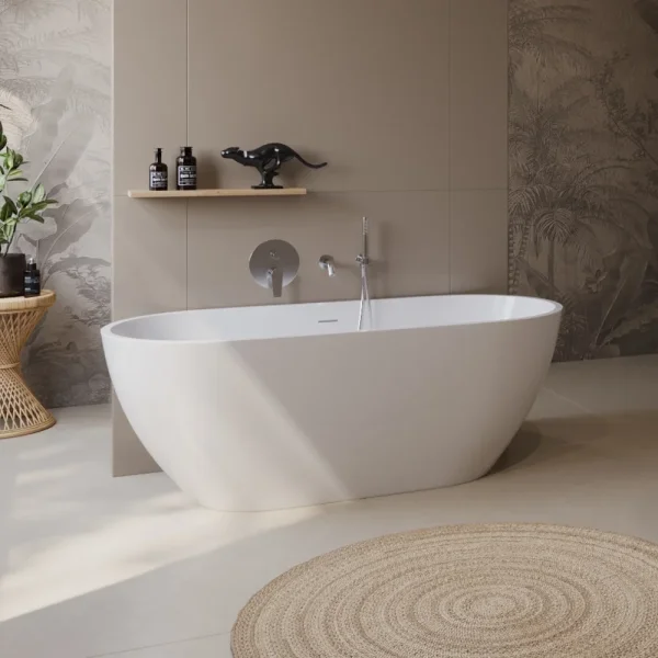 Акриловая ванна BelBagno Uno BB701-1400-720-K 140x72 см, отдельностоящая, белый