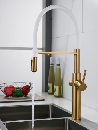 Смеситель для кухни Shevanik S478G, Золотой сатин