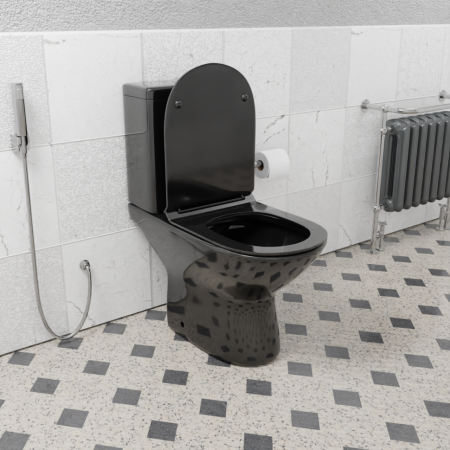 Унитаз напольный Ceramalux 9126-18, Черный глянец