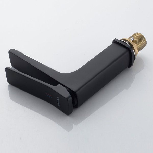 Смеситель для ванны однорычажный с гайкой Shevanik S4601H, Черный