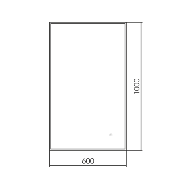 Зеркало с подсветкой и подогревом универсальный монтаж AQUAme AQM9102B 600х1000