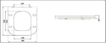 Унитаз напольный CeramaLux 1218A, Бело-Глянцевый