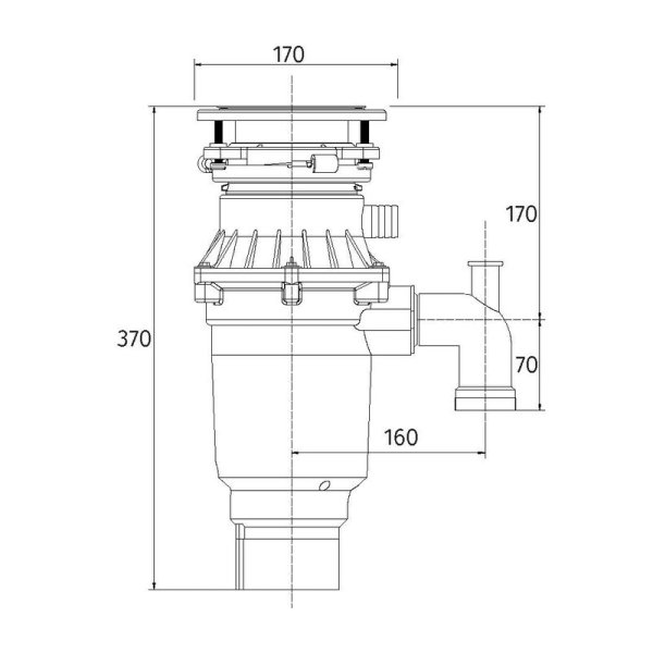Измельчитель пищевых отходов бытовой Bone Crusher 810 AS-Slim Line