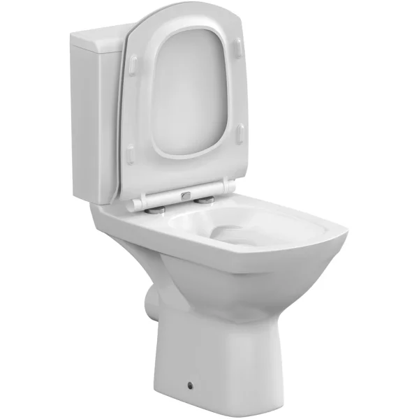 Унитаз-компакт Cersanit Carina KO-CAR011-3/5-COn-S-DL безободковый, с сиденьем микролифт, белый