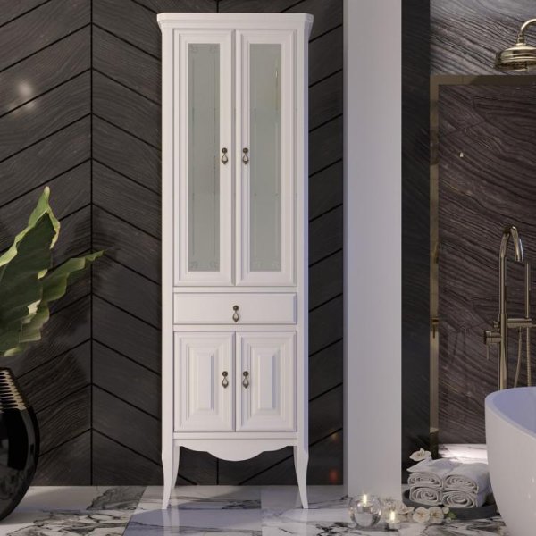 Пенал Opadiris Лоренцо двухстворчатый, цвет белый матовый