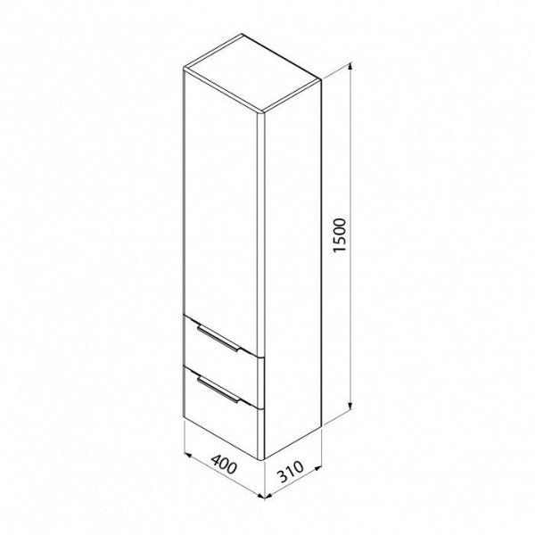 Шкаф-пенал IDDIS Calipso 40 подвесной белый (CAJUL4ZI00YU0iFC97OA)