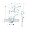Смеситель для раковины Сантаком stONIX 1102, хром