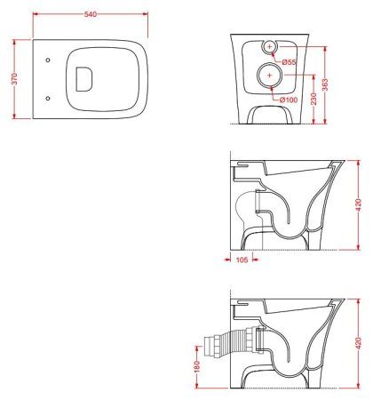 Унитаз приставной ArtCeram Cow CWV002 белый глянцевый