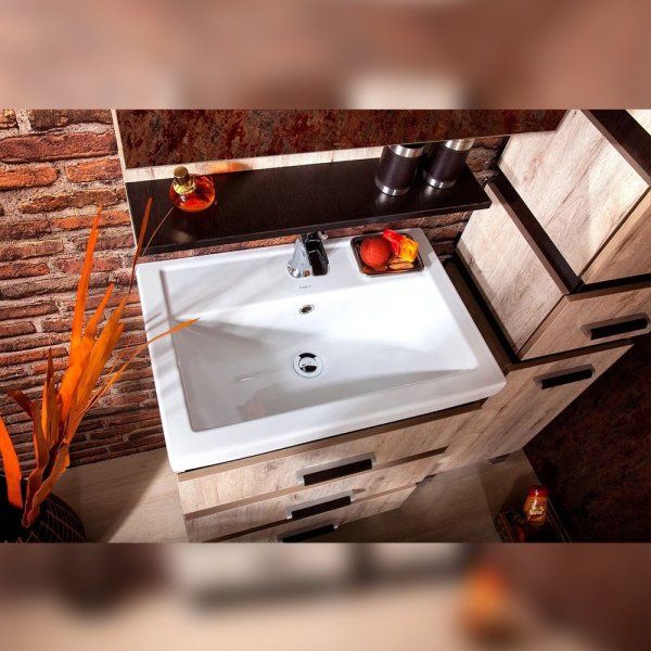 Комплект мебели для ванной Бриклаер ТЕХАС 60, кантри/венге