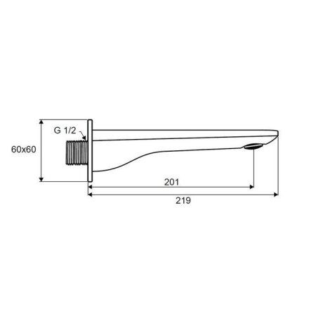Излив настенный Excellent Keria AREX.2025CR хром