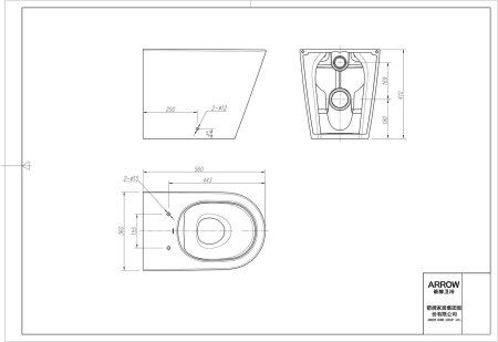 Унитаз напольный AHB2334H / сиденье AB2231