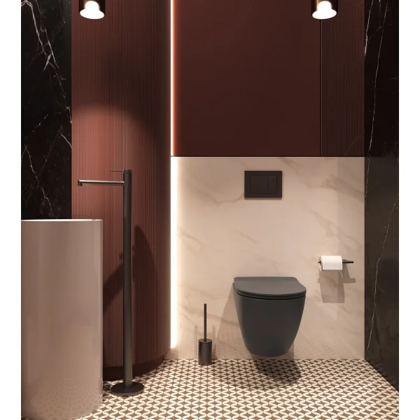 Унитаз подвесной Vincea Globo VT1-14STMA безободковый, торнадо, с сиденьем микролифт, антрацит матовый