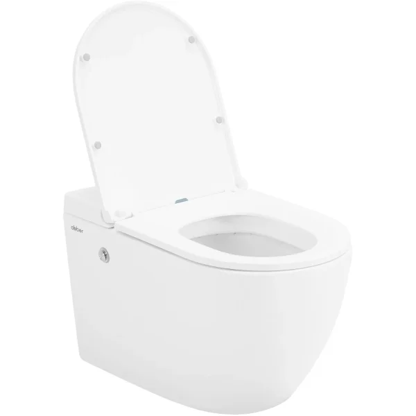 Унитаз подвесной Abber Bequem AC1108P импульсный, безободковый, с сиденьем микролифт, белый