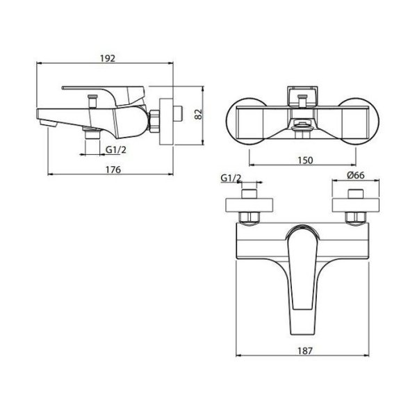 Смеситель M&Z Marina MAR00100 для ванны хром