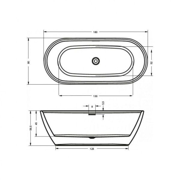 Ванна акриловая Riho Inspire FS BD0200500000000 180x80