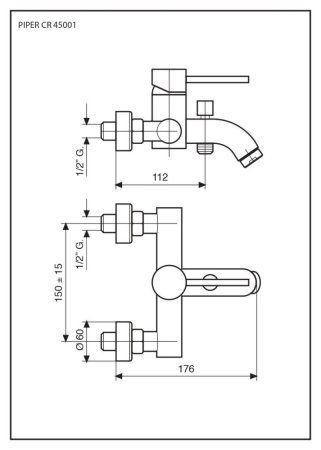 Смеситель Emmevi Piper 45001/ORS для ванны, зачищенное золото