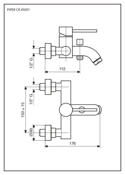 Смеситель Emmevi Piper 45001/ORS для ванны, зачищенное золото