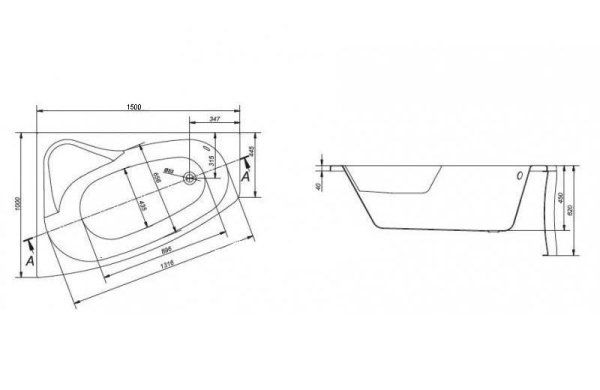 Акриловая ванна Cersanit Sicilia WA-SICILIA*150-LNL 150x100 L