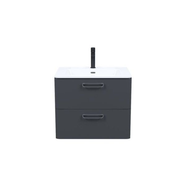 Тумба с умывальником, подвесная, 60 см, серый, Brick, IDDIS, BRI60G0i95K