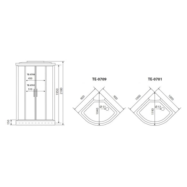 Душевая кабина Timo eco 100*100*215  (TE-0701)