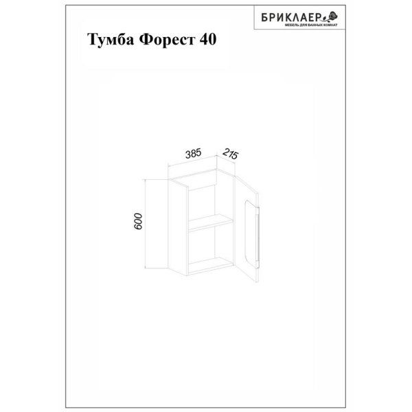 Комплект мебели для ванной Бриклаер Форест 40B, дуб золотой/белый