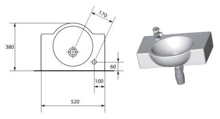Раковина Cersanit Nano UM-N50/1-L  50 L