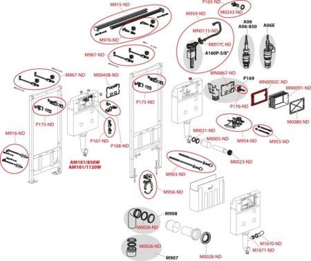 Система инсталляции для унитазов AlcaPlast Sadromodul AM101/1120W
