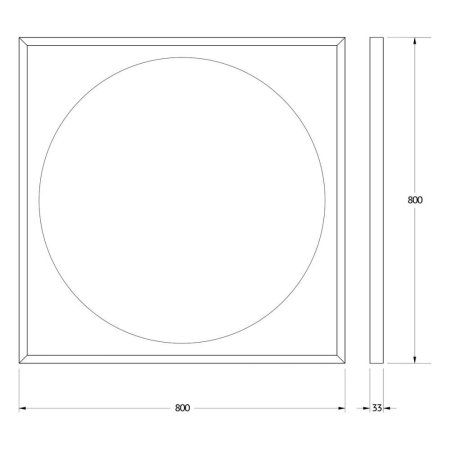 Зеркало с LED-подсветкой настенное Defesto Eclipse DF 2223 80x80 черный
