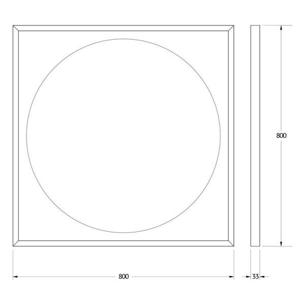 Зеркало с LED-подсветкой настенное Defesto Eclipse DF 2238R 80x80 белый