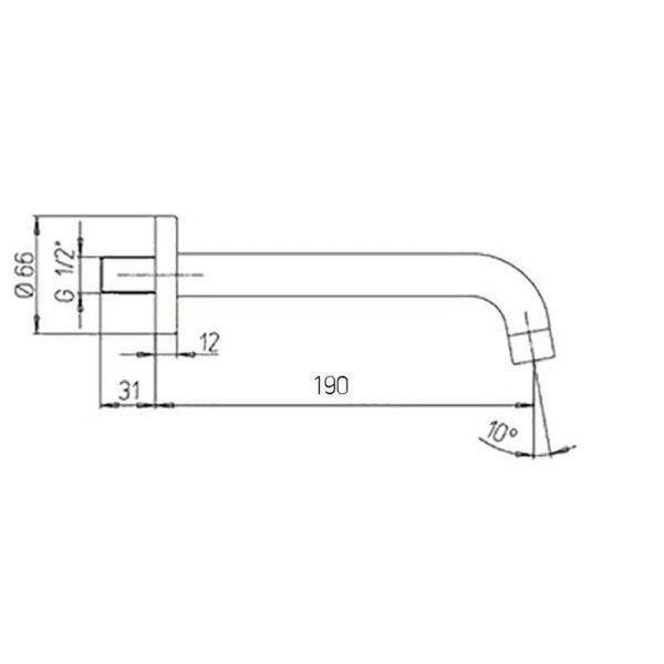 Излив Paini Cox 78RYPJYF20NZ7CRMANTT19UF 190 мм, брашированное золото PVD